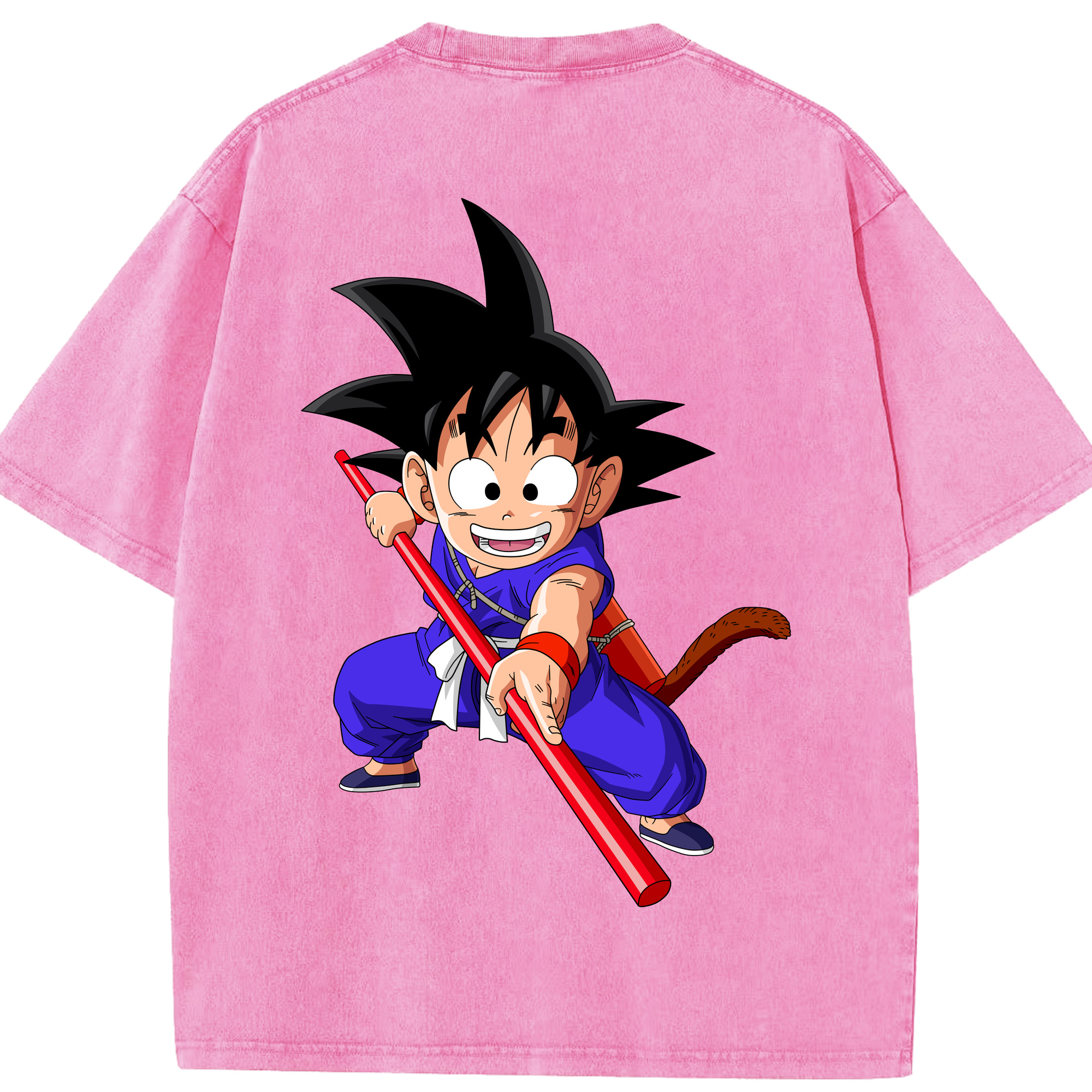 （画像用） ドラゴンボール 孫悟空（そん ごくう）Son Goku カカロット DRAGON BALL Kakarotto 綿100% ヴィンテージ風 半袖Tシャツ（背面プリント）